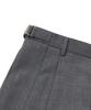 Neibieol Tropical Wool Double-Pleat Wide Pants - Charcoal