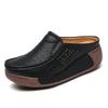 New Women Leisure Shoes Comfort Leather Round-toe Half Slippers Mother Sandals Fashion Thick Soled Slip-on Platform Shoes