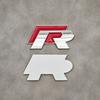 BSL1 Emblems 3D Metal R Line R Logo Front Grill Emblem Car Rear Trunk Sticker For Volkswagen VW R Line Golf 4 5 6 7 Touran Polo Acces ld2