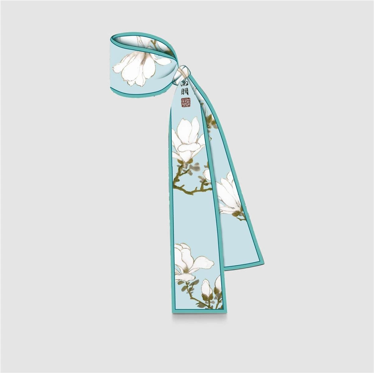 

Women Narrow Long Scarf Luxury Scarves Hair Tie Accessories Oil Painting Design Women s Bag Scarf Wrap Handle Ribbon Headscarf 8x120cm