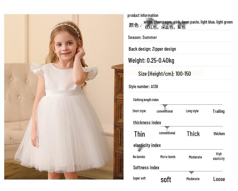 Trendiges Mädchen Mesh Puffrock Kleid - Kleine Prinzessin Hochzeits- & Geburtstags-Outfit