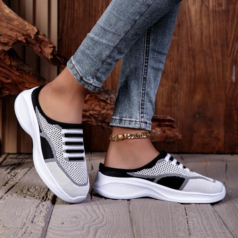 YRZL Flats Slippers Women Lightweight EVA Slipper Breathable Mesh Outdoor Casual Loafers Walking Shoes Comfortable Women Sandals