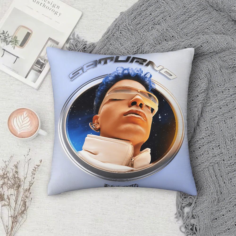 Rauw Alejandro Playa Saturno Singer Pillow Case Square DoubleSided Printing Sofa Cushion Cover Pillowcase Bedroom Bedside