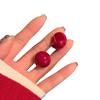 New Limited Earrings, Wine Stains, Cherry Red Pearl Stud Earrings, Women'S Light Luxury High-End Sense, Unique, Beautiful And Beautiful Earrings