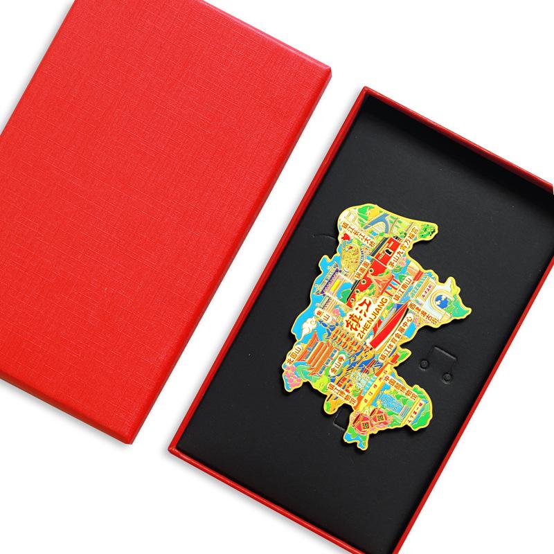 Zhenjiang Travel Souvenir Set: Metal Fridge Magnet, Maoshan Pot Lid Noodles, Jinshan Temple USB Drive, Vinegar Museum Keepsake