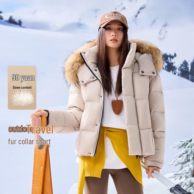 

Xuezongfei Унисекс Зимняя Пуховая Куртка с Меховым Воротником