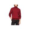 Comfortable Solid Color Ribbed Fitted Pullover Long Sleeve Turtleneck Sweater Men Sweater Red 78JB411-601