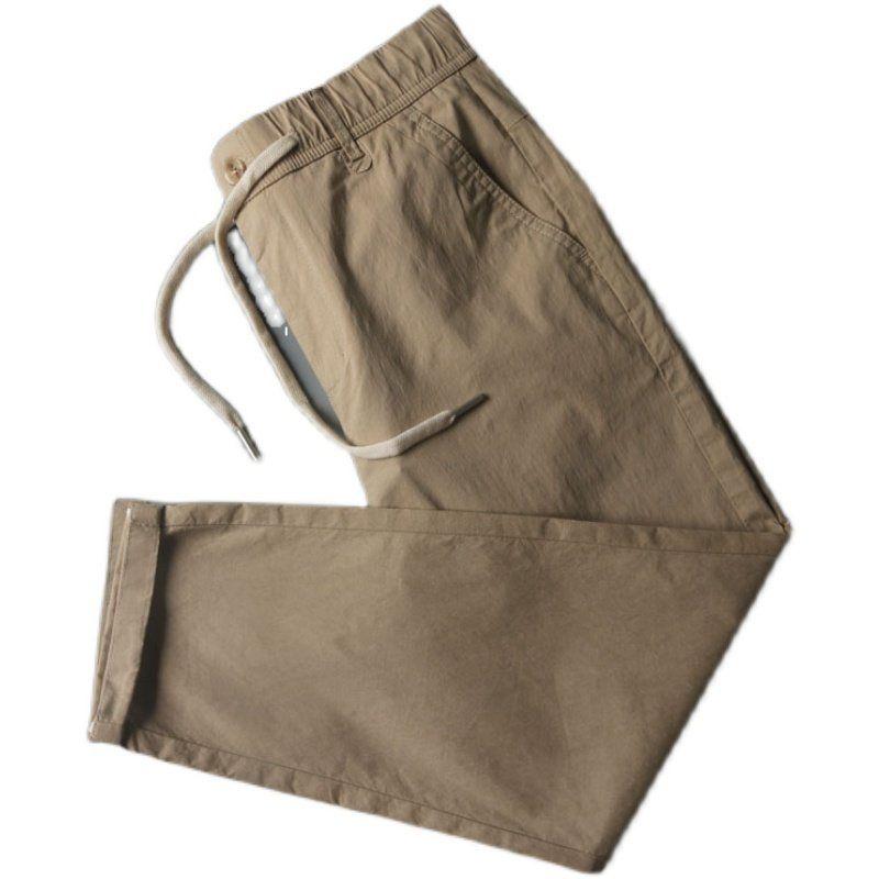 Men's Casual Pants for Export, Cut Label Linen Pants, Autumn Thin Breathable Straight Loose Simple Cotton-Linen Pants
