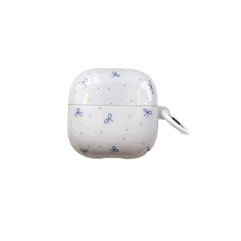 Small fresh blue wave point bow for AirPods 1 /pro1 earphone protective case cover two or three generations of new women