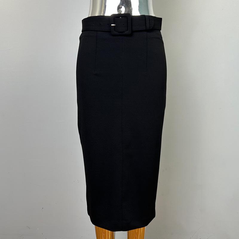 

Dongdaemun Stylish High-Waist Belted Midi Skirt Medium чёрный
