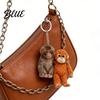 Handmade Monkey Keyring Keychain 2D Acrylic Cute Holding Plush Toy Accessory Hanging Pendant for Backpack Purse Car Keys Aceessory Everyday Use
