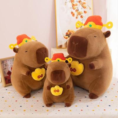 Capybara Gott des Reichtums hält Goldbarren Capybara Plüschtier, 25cm