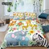 Home Living Luxury 3D Elephant Bedding Set Sika Deer Duvet Cover Pillowcase Queen and King EU/US/AU/UK Size Comforter Bedding