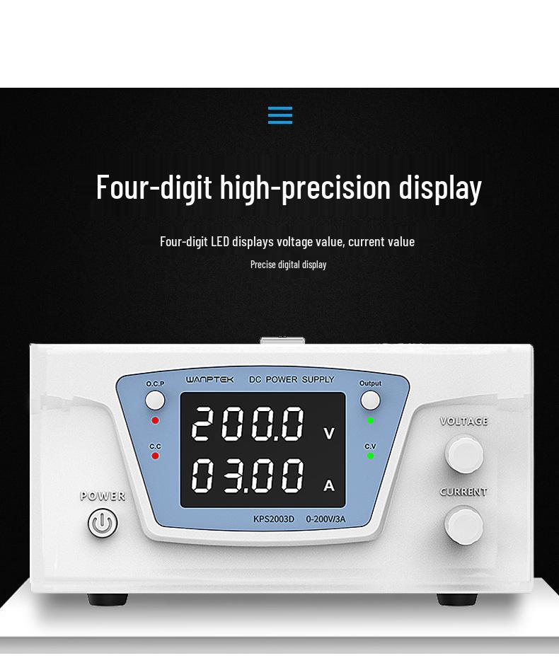 GuCe KPS2003D 200V 3A Adjustable DC Power Supply for Laboratory Desktop Use