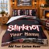 Slipknot Pattern Bedding 3Pcs Set Custom Name, Bed Sheet And Pillowcases For Home Bedroom