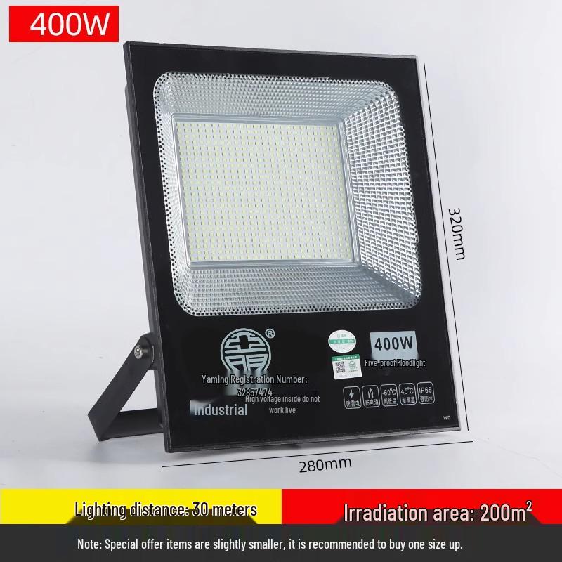 Yaming Waterproof LED Floodlight 100W/200W Outdoor Spotlight for Advertising & Workshop Lighting