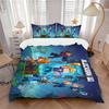 Blockman Go Pixel Adventure Printed 3pcs Bedding Set Soft Microfiber 1 Duvet Cover And 2 Pillowcases Home Bedroom Decor Xmas Gift K1861