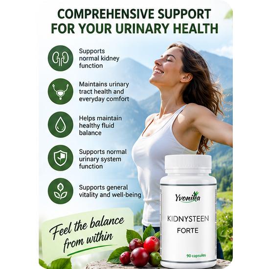 Yvonika Kidnysteen Forte – Advanced Kidney, Urinary Tract & Fluid Balance Support, 90 Capsules