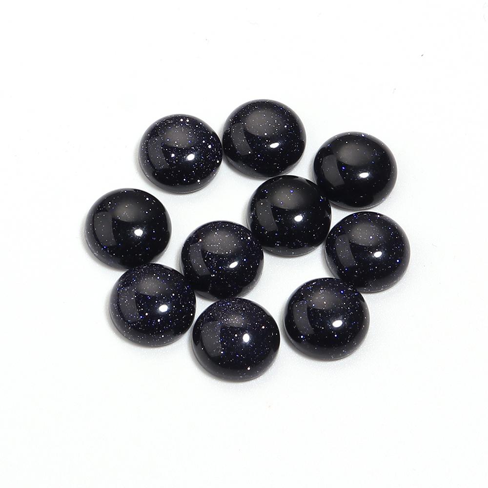 5-10 Stück Naturstein Cabochon Schwarzer Sandstein Rund Flachboden Cabochon Perlen Zur Schmuckherstellung DIY Ring Anhänger Zubehör