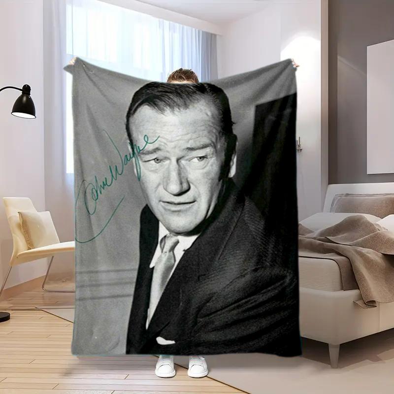 1 coperta stampata John Wayne, leggera per tutte le stagioni, per ufficio in casa, pisolino all'aperto, coperta multifunzionale