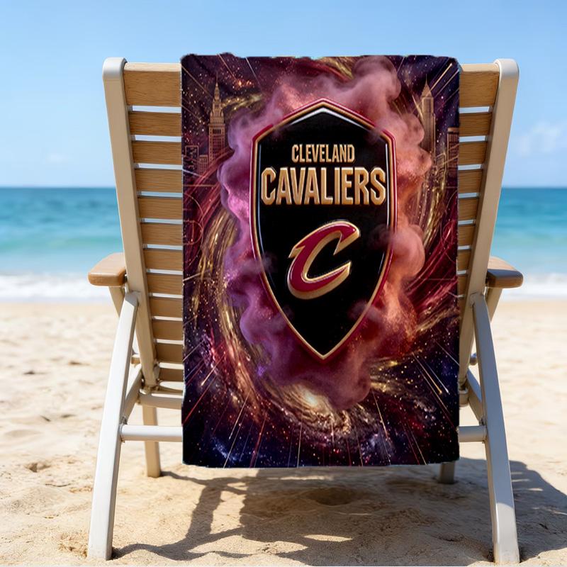 Custom Name Beach Towel Cleveland Cavaliers Logo Beach Towel, Soft Microfiber, Gift for Her/Him, Birthday, for Pool, Beach, Travel, Fan Gifts