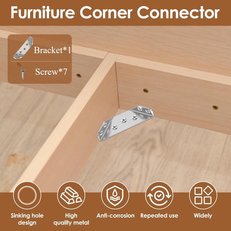 20/50 Buc Conector de Colț Mobilier Oțel Inoxidabil Suport de Colț Suport de Colț Triunghiular Universal cu Șurub Colțare