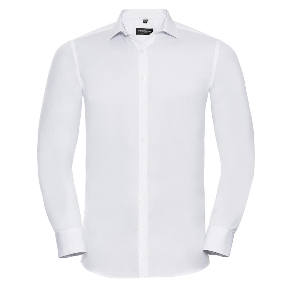 Russell Collection Mens Ultimate Stretch Fitted Long-Sleeved Shirt