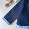 Girls' Rabbit Police Officer Outfit: Stylish Spring/Autumn Coat & Pleated Skirt Set for Baby Girls - Two-Piece (AQB063)