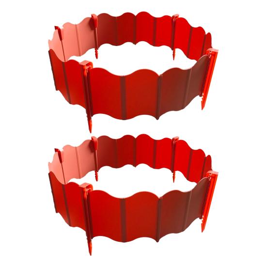 Garden Edging Border No-Dig Design Landscaping Edging Interlocking Plastic Edging Panels with Stakes for Lawn Flower Bed Fence Borders