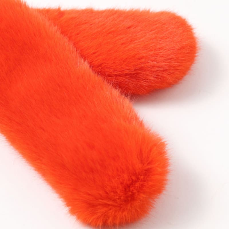 LALA Fur Scarf Petite Orange