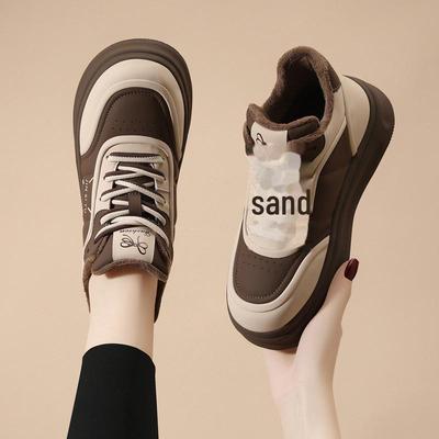 Women's Winter 2024 High-Top Velvet Lined Non-Slip Leather Sports Shoes
