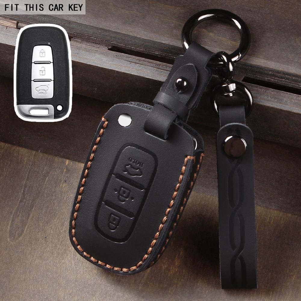 Leather Keychain Car Key Case Cover for Kia Carnival K3 K5 Forte Sportage R D5 KX5 KX3