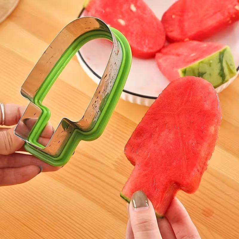 Stainless Steel Watermelon Slicer with Handle Manual Fruit Cutter Easy Watermelon Cube Cutting Tool for Kitchen Summer Party