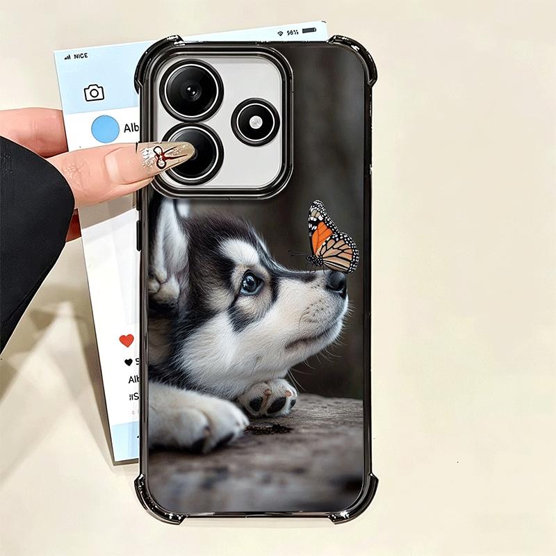 Alaskan Husky Cute Dogs Plating Phone Case For Xiaomi Poco X5 X6 X7 X8 Pro Max F8 Ultra F7 M8 M7 M5S Redmi 15C 15 14C 13C 13 X3