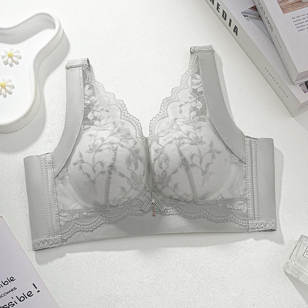 Medium thickness, small breasts, large gathering lace bra, non-magnetic women's vest, bra, closed breast adjustment bra