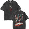 Anime Gachiakuta Ludo Zanka Enjin Retro Washed T Shirts Men Women Manga Vintage Oversized Short Sleeve Tshirt Male Streetwear