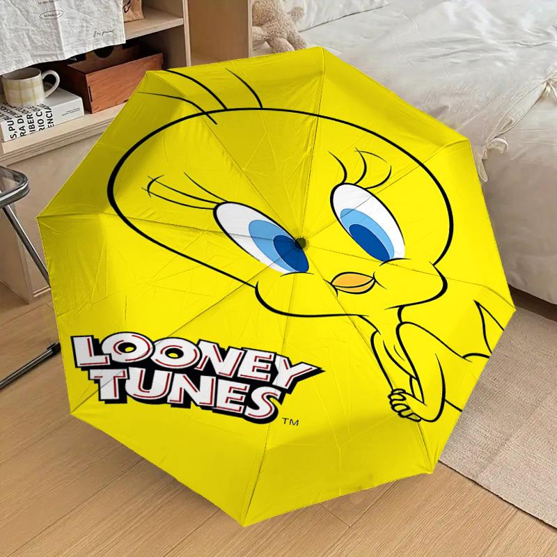 1PC Looney Tunes Tweety Bird Umbrella-8-Rib Reinforced, Automatic Open, Lightweight & Durable, Cute Fashion Accessory for Outdoor, D2663