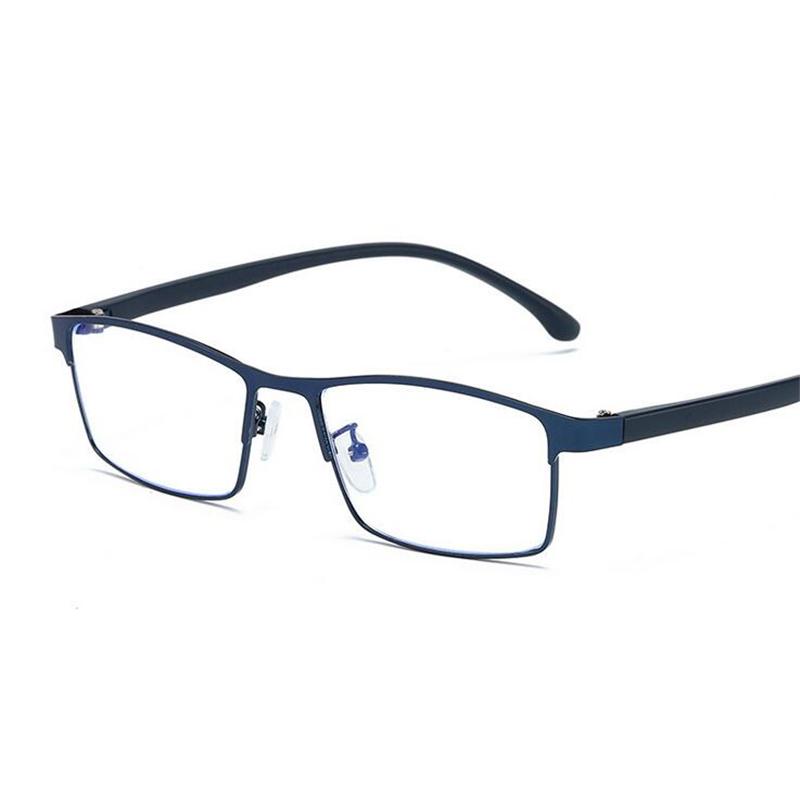 Men's Business 1.56 Aspherical Prescription Eyeglasses Women Retro Metal Square Nearsighted Glasses Diopter 0 To -6.0