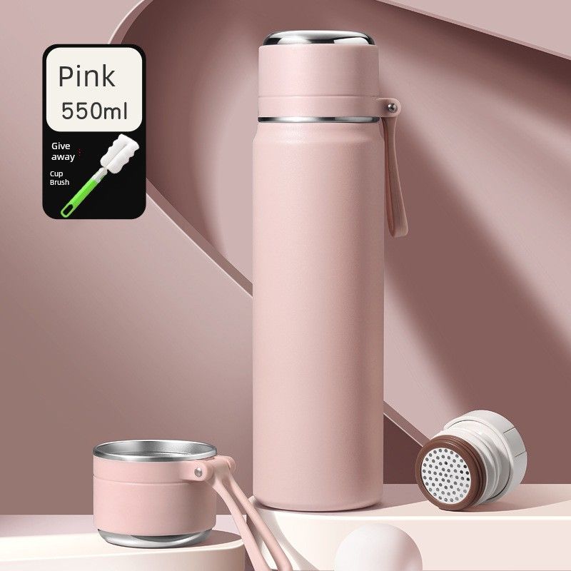 White Steel 316 Large-Capacity Thermos Cup for Men and Women, High-Looking Vacuum Simple Stainless Steel Water Cup, Customized