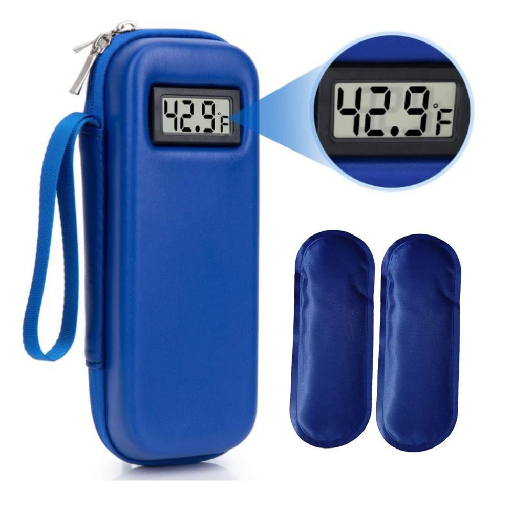 Insulin Cooler Travel Case With Thermometer Waterproof Insulated Storage Bag For Diabetic Medication Outdoor Use
