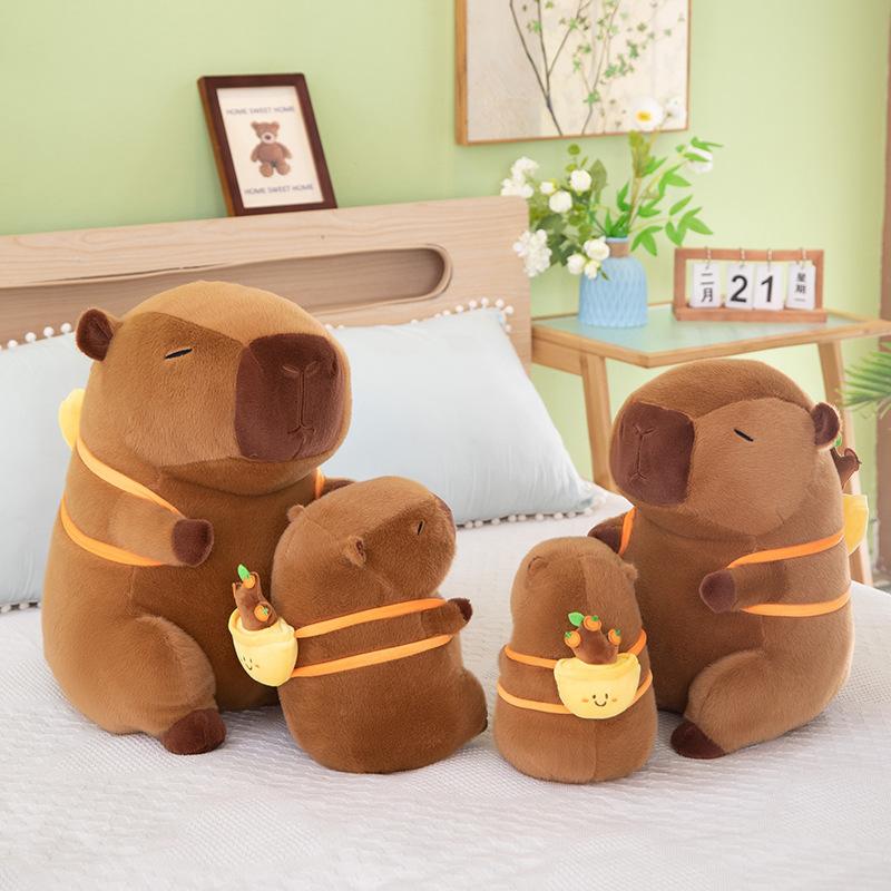 Fortune Tree Capybara Plush Doll Children'S Backpack Chef Bread Fries Koi Kapibara Doll