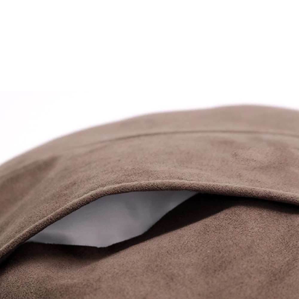 KMMOTORS Car Neck Cushion Suede Long Distance Drive Neck Pillow Car Neck Cushion Neck Pad Set of 2 (Dark Brown)