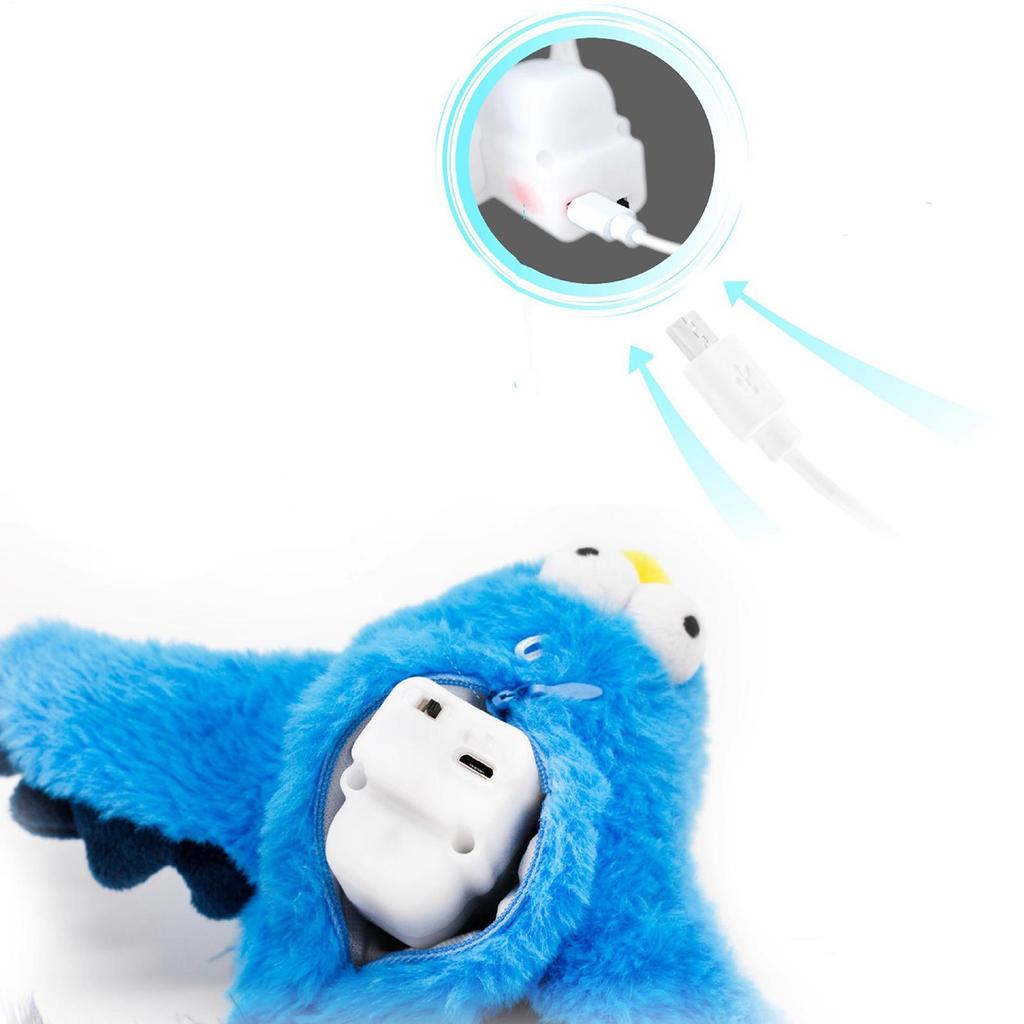 Cat Toy Chirping Bird Electric Teaser Soft Companion Flying Chirping Cat Bird Toy For Living Room Bedroom Study Room Backyard