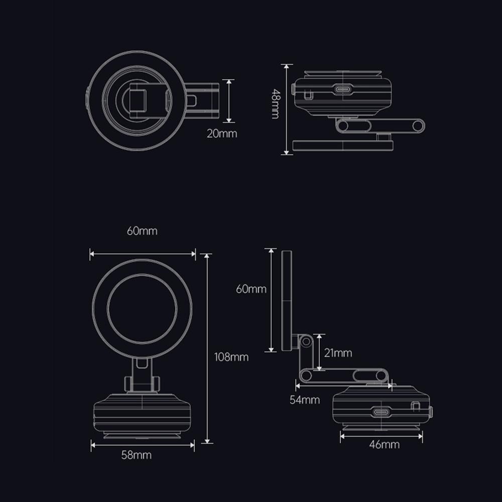 Universal Magnetic Car Phone Holder Suction Cup Vacuum Phone Holder 360° Rotatable and Foldable Phone Holder Suitable for Smartphones