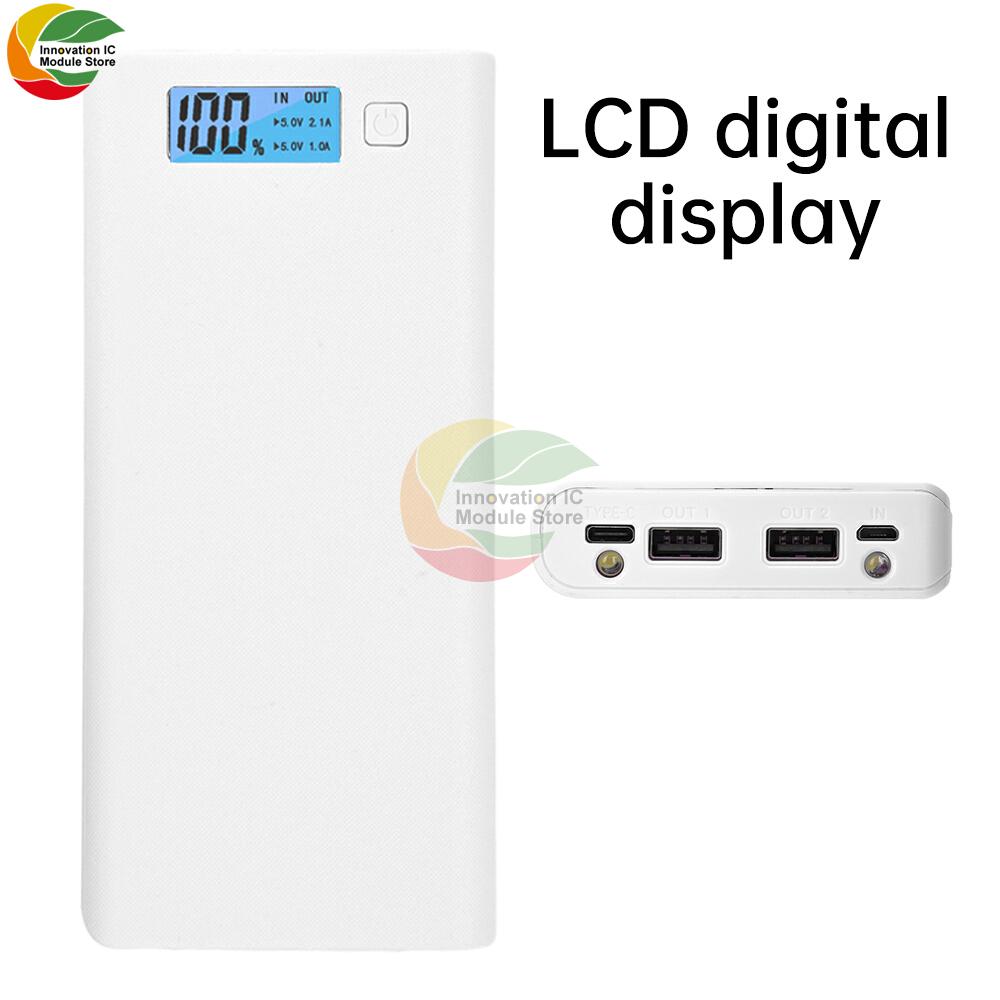 

8*18650 Battery Power Bank Case Dual Ports DIY Shell Case For Smart Phones with LCD Display Funda para Power Bank белый