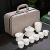 Shangqi Dehua Mutton-Fat Jade Travel Gongfu Tea Set