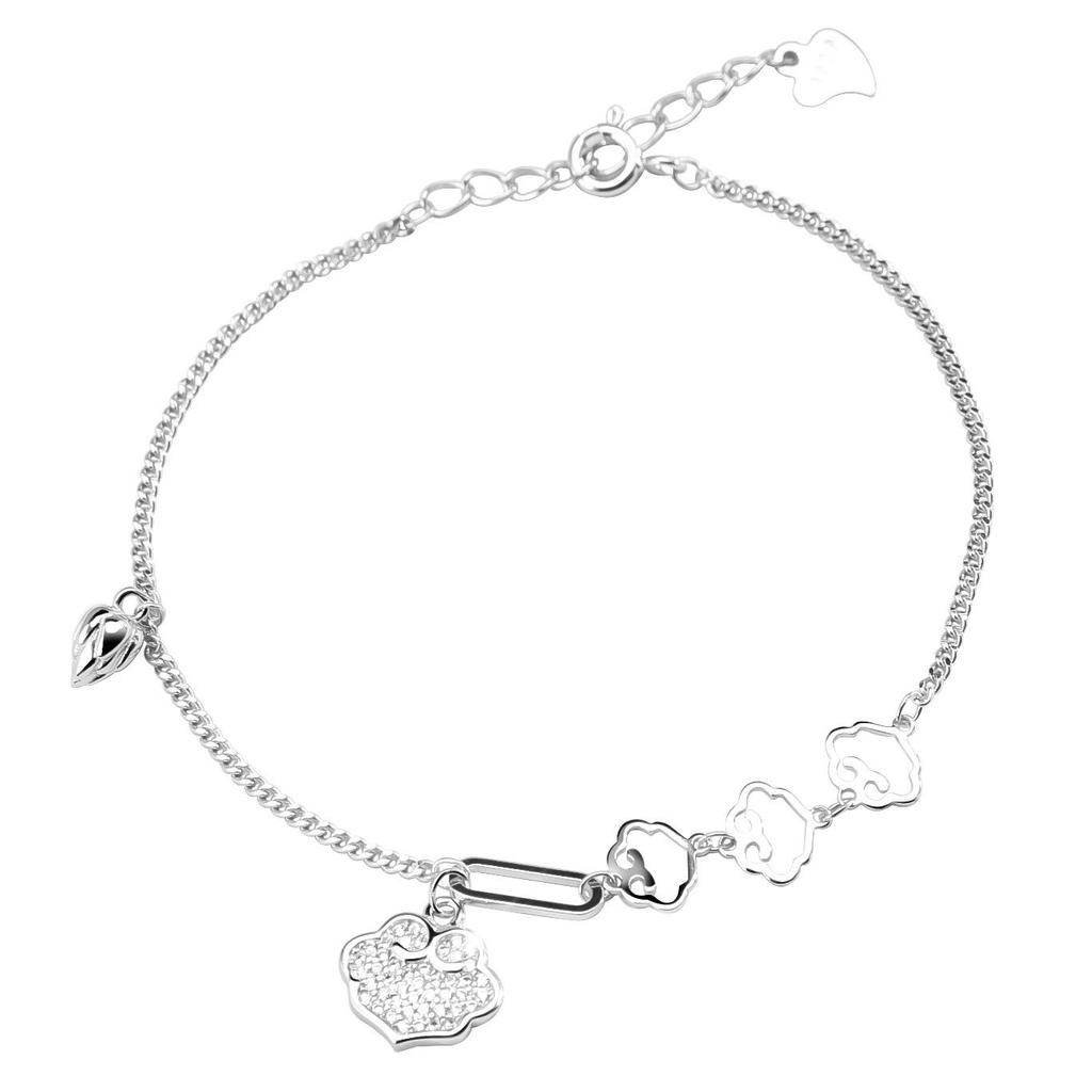 S925 Sterling Silver Ruyi Cloud Peace Lock Bracelet - Elegant Gift for Her, Perfect for Valentine's Day & Seven Stars Festival
