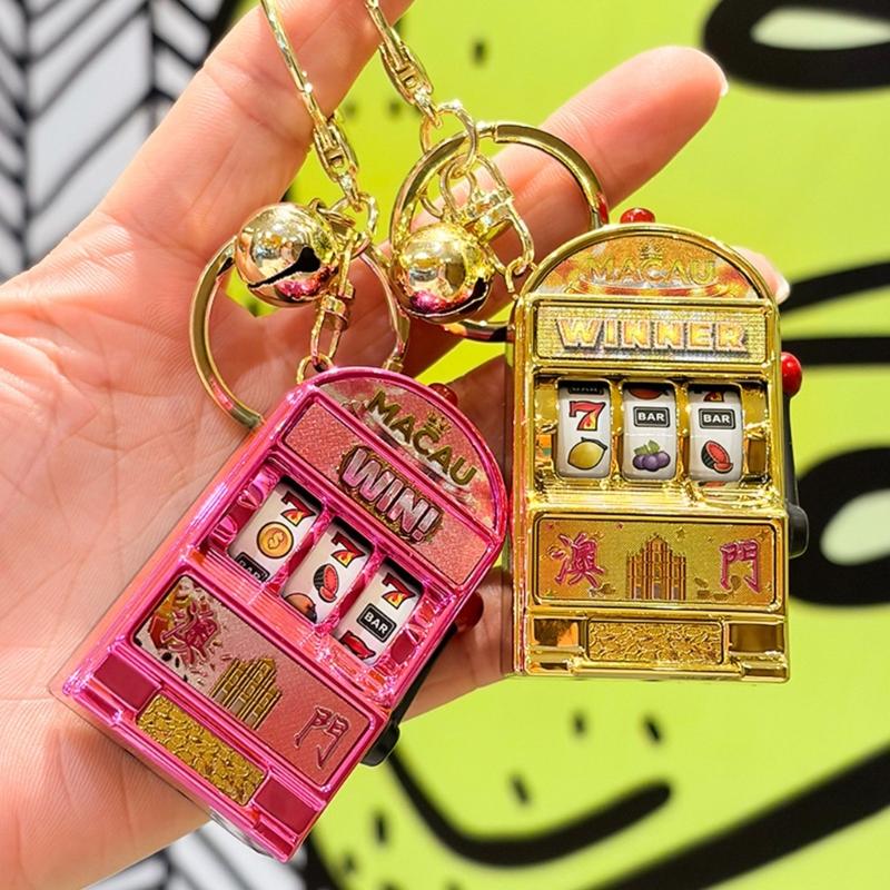 Mini Fruit Machine Machine Keychain With Light And Sound Effects Fun Casinos Style Toy For Home Decors And Gifts