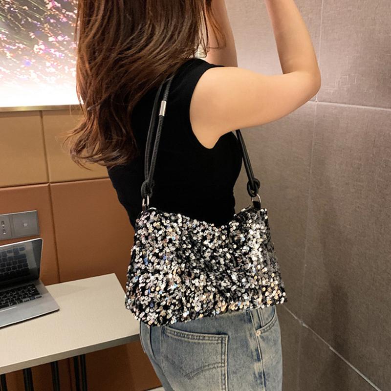 Shiny Sequins Handbags Women Underarm Shoulder Bag Fashion Lady Luxury Purses Clutch Shoulder Bag