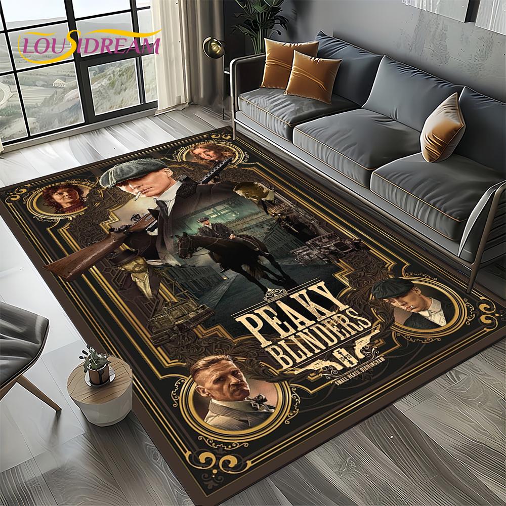 Nuovo Tappeto Tommy Shelby P-Peaky B-Blinders per Camera da Letto Soggiorno Casa Decorazione Divano, Decorazione Tappetino Gioco per Bambini Regalo
